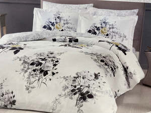 Dupla posteljina TAC Lorraine V01 Gri 200x220 – Pamuk / saten