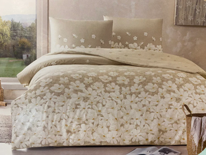 Jednokrevetna posteljina TAC April V01 Bej 160x220 – 100% pamuk