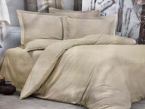 Dupla posteljina Alena Linens set Puder – Satin 100% pamuk, 6 dijelova