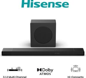 Hisense soundbar AX3120Q, 3.1.2 CH Soundbar, 440 W, 6.5'' Wireless Subwoofer, Crni