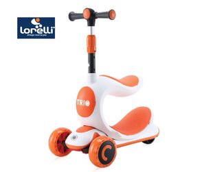 LORELLI dječji romobil Trio sa sjedištem i svjetlećim točkovima Orange