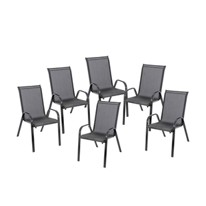 Aruba set stolica 6 kom – crne vrtne stolice