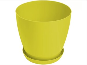 GARDINO saksija LUX 28cm sa podmetačem žuta