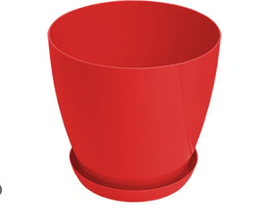 GARDINO saksija LUX 14cm sa podmetačem crvena