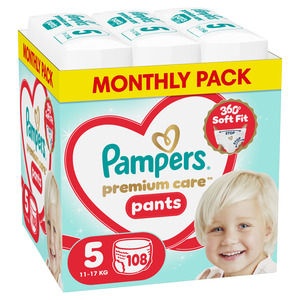 Pampers Premium Care Pants pelene gaćice veličina 5 Junior Mega Pack 108 kom (11–17 kg)