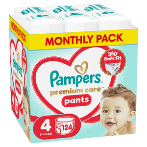 Pampers Premium Care Pants pelene gaćice veličina 4 (Maxi) Mega Pack 124 kom (9–15 kg)