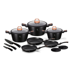 Berlinger Haus set posuđa i noževa 14/1 Black Rose Collection – BH/7187