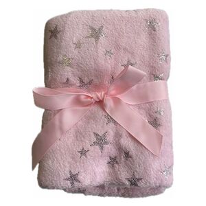 JUNGLE Baby dekica sa srebrnim zvjezdicama – roza