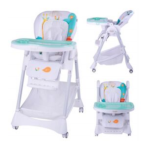 JUNGLE hranilica Teddy tirkizna - podesiva sa točkićima i pladnjem