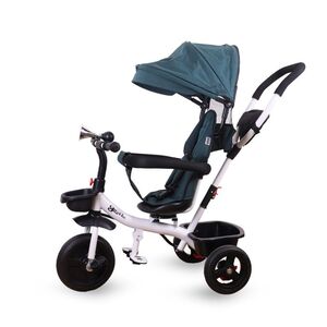 JUNGLE dječiji tricikl Girotto sa ručkom i rotirajućim sjedištem, zeleni