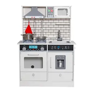 KINDER HOME dječija drvena kuhinja sa dodacima, bijelo siva
