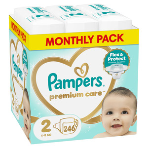 Pampers Premium Care pelene veličina 2 (Mini) Mega Box 246 kom (4–8 kg)