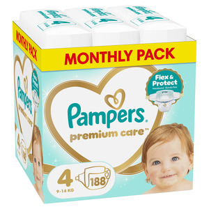Pampers Premium Care pelene veličina 4 (Maxi) Mega Box 188 kom (9–14 kg)