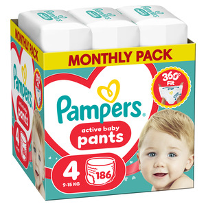 Pampers Pants pelene gaćice veličina 4 (Maxi) Mega Box 186 kom (9- 14 kg)