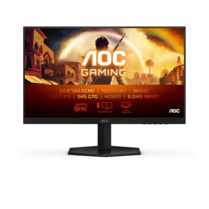 AOC monitor 24G42E Gaming, 23.8" FHD Fast IPS, 180Hz, 1ms GTG, 300 nits, Adaptive Sync, G-Sync Compatible, HDR10, HDMI, DP, Audio Out, VESA