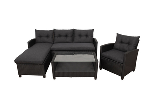 Green Bay vrtni set Cebu – ugaona garnitura + fotelja + stol