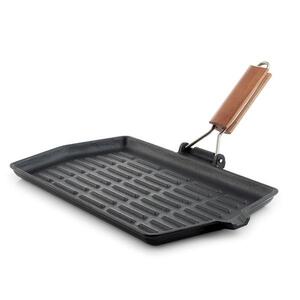 PENGO grill tava od lijevanog željeza sa sklopivom ručkom 22,5 x 35 cm