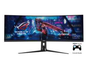 ASUS ROG Strix XG49VQ gaming monitor, 49", 3840x1080, VA, Curved, FreeSync Premium Pro, DisplayHDR 400, HDMI, DP, 144Hz, 4ms