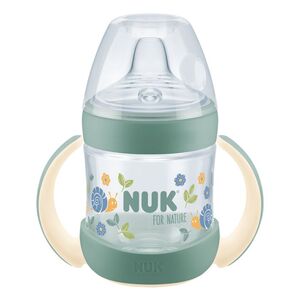NUK For Nature bočica za samostalno pijenje sa indikatorom temperature 150 ml 6m+, zelena