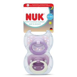 NUK First Choice Classic Dan & Noć duda 2 kom 0-6m, lila