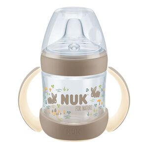 NUK For Nature bočica za samostalno pijenje sa indikatorom temperature 150 ml 6m+, bež