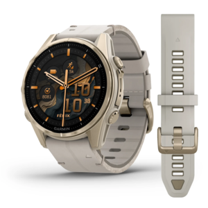 GARMIN Fenix 8 43 mm AMOLED Sapphire Soft Gold Stainless Steel/Fog Gray, 010-02903-40