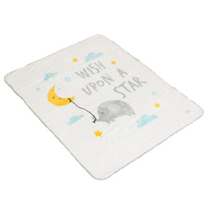 CANGAROO dekica za bebe Softy Wish upon a star, 110 x 140 cm, White