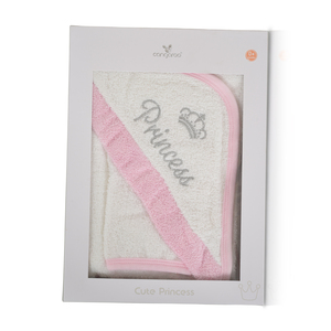 CANGAROO peškir za bebe s kapuljačom Cute Princess, Pink, 75 x 75 cm