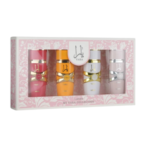 Lattafa Yara poklon set – Yara 25 ml + Yara Candy 25 ml + Yara Moi 25 ml + Tous 25 ml
