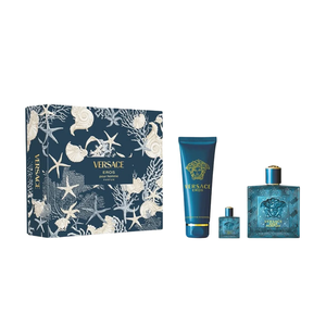 Versace Eros poklon set – EDP 100 ml + gel za tuširanje 150 ml + mini EDP 5 ml