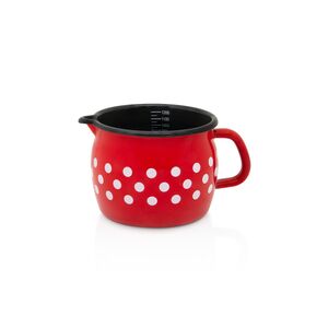Metalac trbušasti lončić BIJELE TUFNE 12cm/1,3lit, crvena