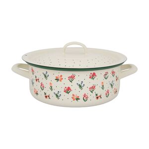 Metalac plitka šerpa s poklopcem CVIJETNA RADOST 22cm/3,5lit