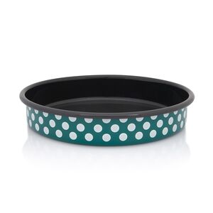 Metalac tepsija okrugla BIJELE TUFNE 28cm, zelena