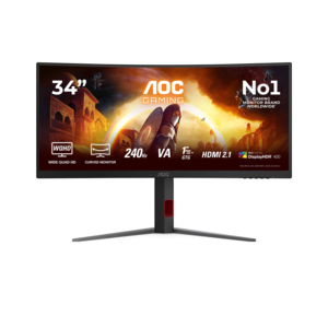 AOC gaming monitor CU34G4Z, 34" WQHD Fast VA Curved 1500R, DisplayHDR 400, Adaptive Sync, 240Hz