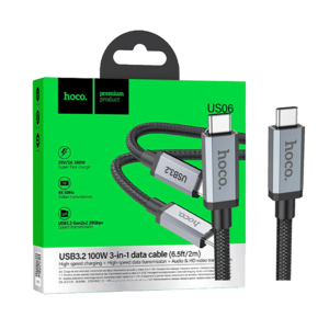 Hoco USB kabl za smartphone, 100W, US06, USB3.2 type C,  2 met. - US06 2M