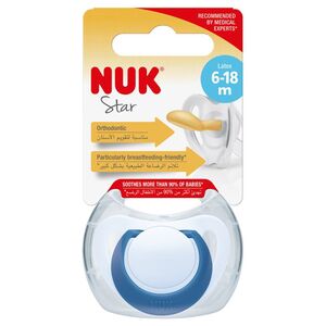 NUK Star Latex duda, Blue, 18-36 mj