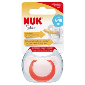 NUK Star Latex duda, Red, 6-18 mj