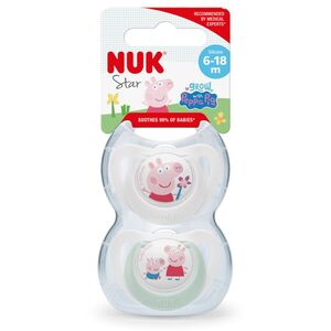 NUK Star duda sa kutijicom 2 kom, Peppa Pig, 6-18 mj