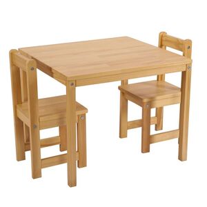 KUKKA dječji set stol i dvije stolice od punog drveta, 3-7 god.