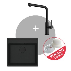 Franke Set Maris MRG 610-52 TL sudoper + MARIS SLIM DOCCIA česma, Crna mat