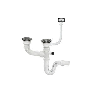 Metalac dvodijelni sifon za inox sudoperu Ø60 s prelivom