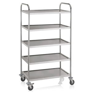 WAS servirna kolica 85 x 53 x 154 cm, inox, srebrna / 1950005