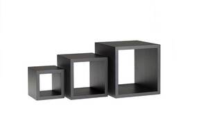 Leone stalak za posluživanje Cubo, 13 / 18 / 23 cm, crna, 3 kom. / S0128.Z