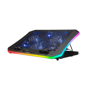 Rampage gaming postolje za laptop Metafor AD-RC34, 10"-19", 6 ventilatora, RGB, crno