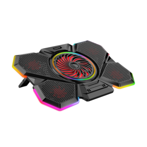 Rampage gaming postolje za laptop Coolflow S47, 10"-17", 5 ventilatora, crveno LED