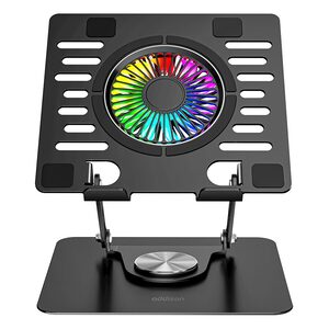 Addison rotirajuće postolje za laptop Steely AD-RC36, 360°, ventilator, RGB, crno