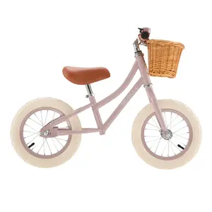 Banwood Balans Bicikl First Go Vintage - Dusty Pink + Pletena korpica