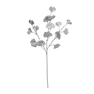 Bizzotto novogodišnja ukrasna grana Gingko 70 cm, srebrna