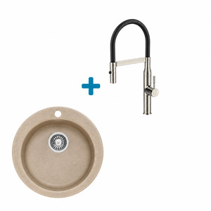 Alveus set: sudoper NIAGARA 10 i česma Mirage-PS – bež/inox