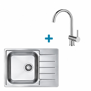 Alveus set: reverzibilni sudoper LINE 110 i česma Savannah – inox/krom